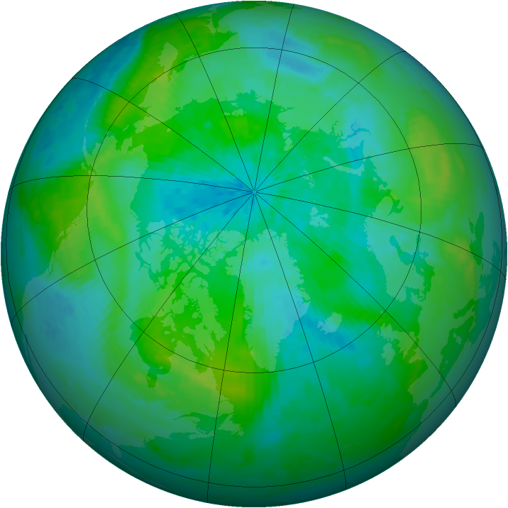 Arctic ozone map for 03 September 2001